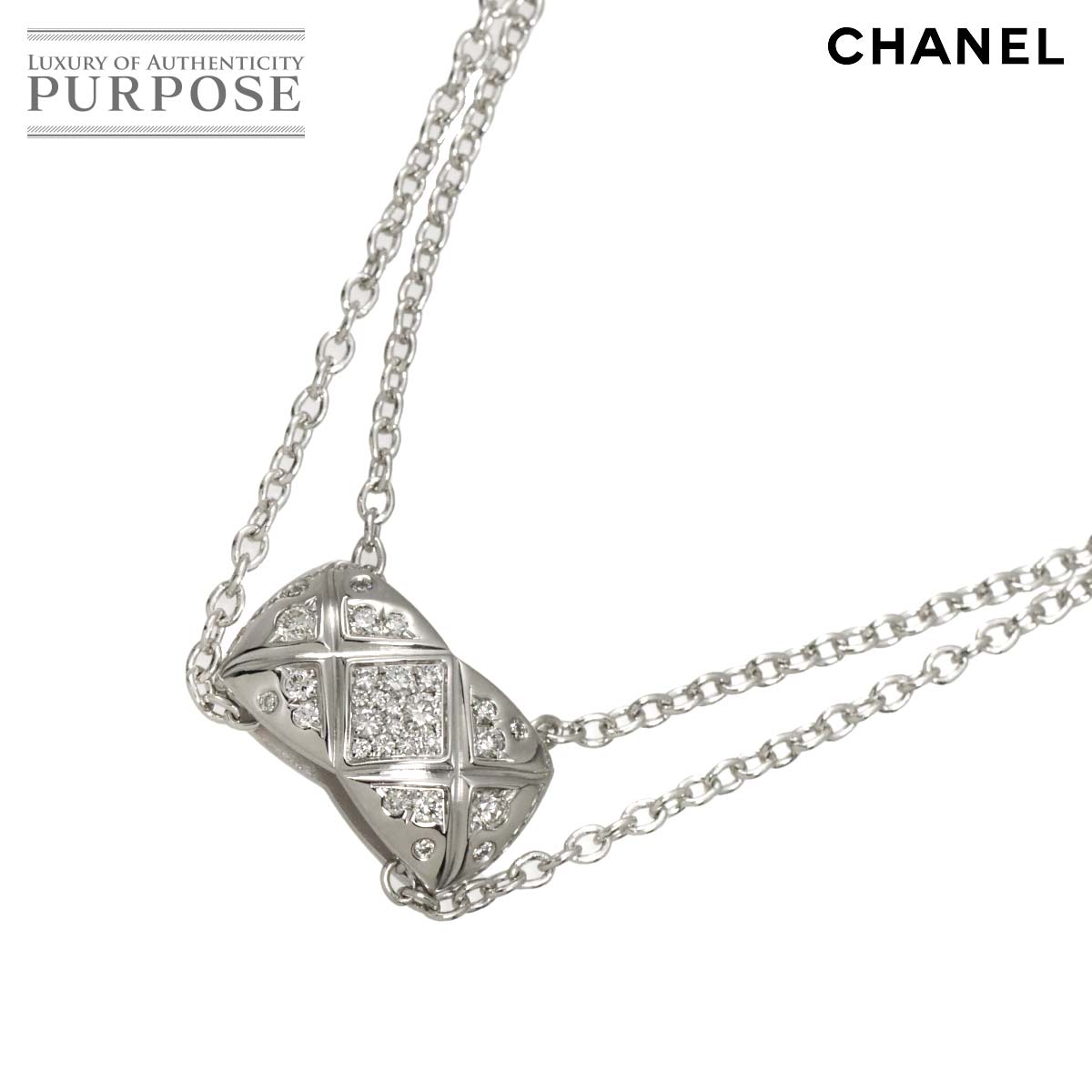 CHANEL ココクラッシュ ダイヤ ネックレス 42cm K18 WG ホワイトゴールド 750 Necklace【証明書付き】 シャネル 90318974