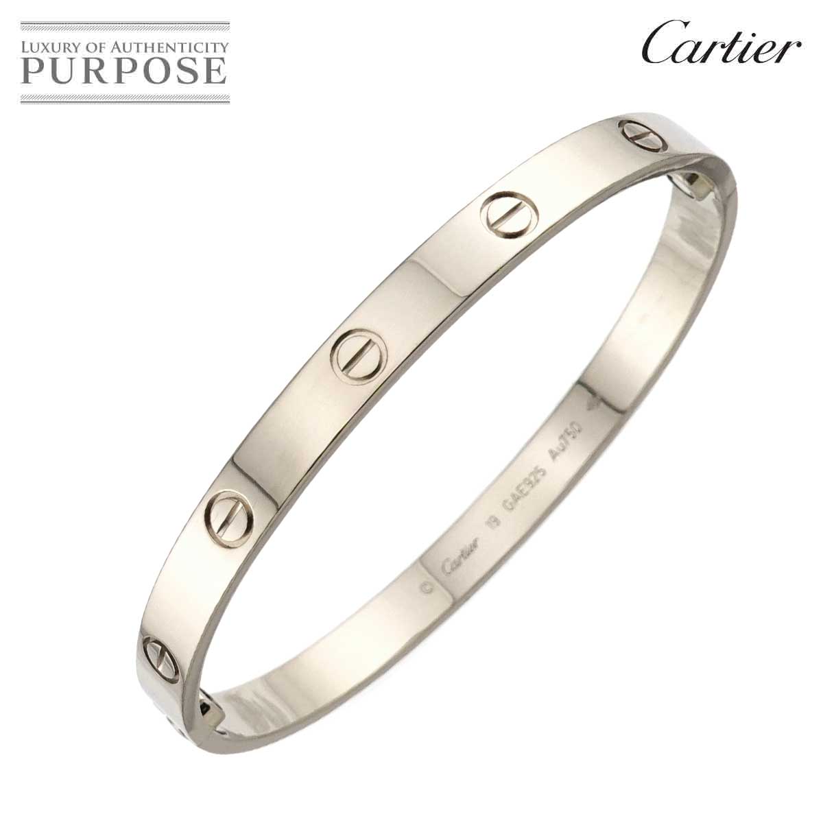 Cartier ラブ ブレス #19 K18 WG ホワイトゴールド 750 ブレスレット バングル Love Bracelet【証明書付き】カルティエ 90319466