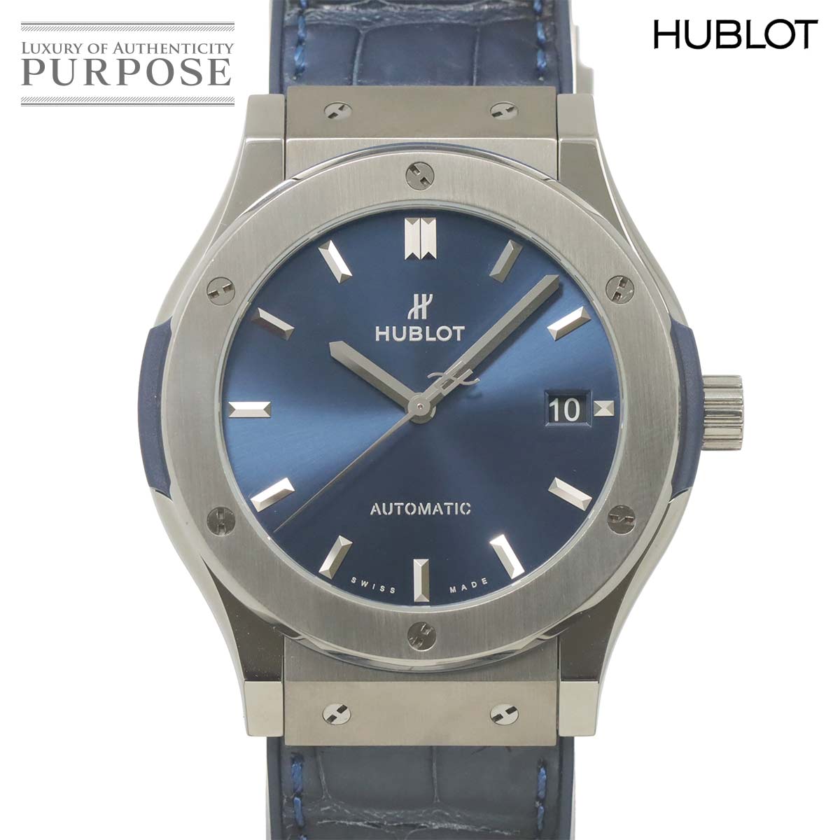 HUBLOT クラシックフュージョン 511 NX 7170 LR メンズ 腕時計 デイト ネイビー 自動巻き Classic fusion ウブロ 90315177