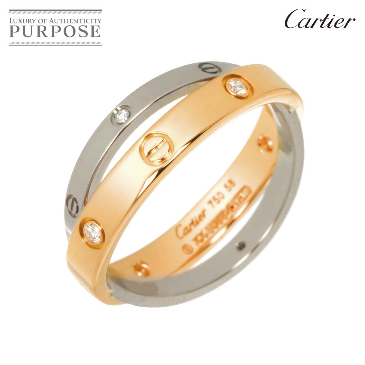 Cartier ダムール フル ダイヤ #48 リング Pt プラチナ 指輪 d Amour