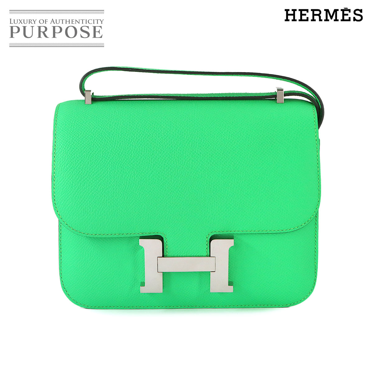 未使用 展示品 エルメス HERMES ケリー トゥーゴー ショルダー ウォレット 二つ折り 長財布 シェーブル ライム Y刻印 Kelly To Go 90304815 HERMES（エルメス） 未使用 展示品 ケリー トゥーゴー ショルダー
