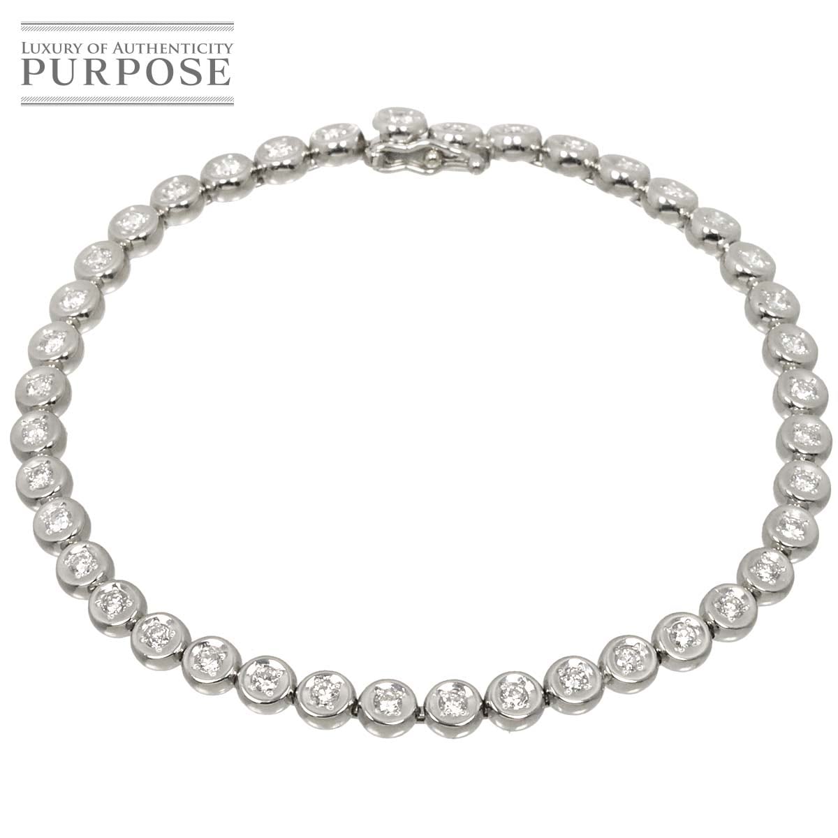 ダイヤ 1.00ct ブレスレット 17.5cm Pt プラチナ Diamond Bracelet 90315001