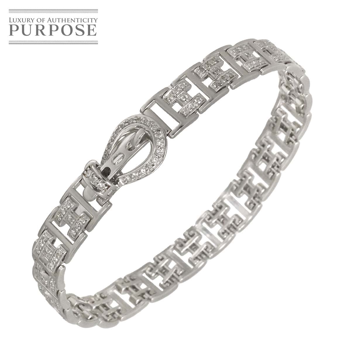 ダイヤ 1.25ct ブレスレット 18.5cm K18 WG ホワイトゴールド 750 Diamond Bracelet 90317457