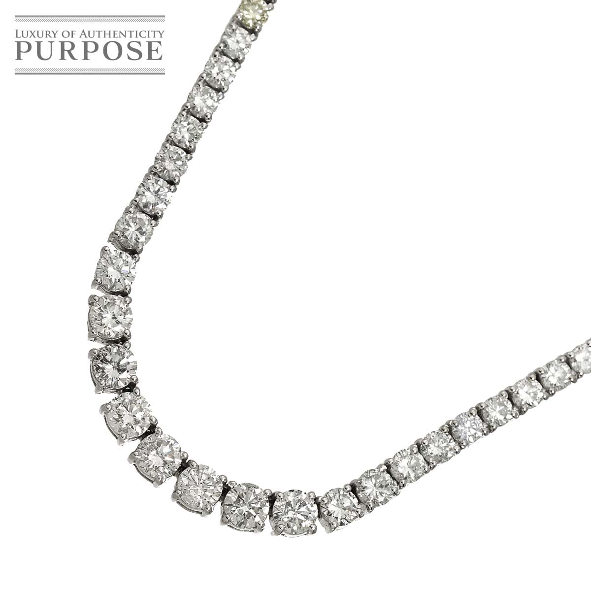 ダイヤ 11.63ct ネックレス 42cm K18 WG ホワイトゴールド 750 Diamond Necklace 90317582