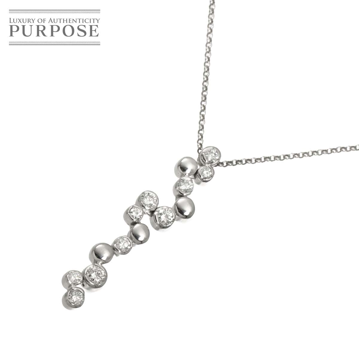 ダイヤ 0.30ct ネックレス 46cm K18 WG ホワイトゴールド 750 Diamond Necklace 90319261