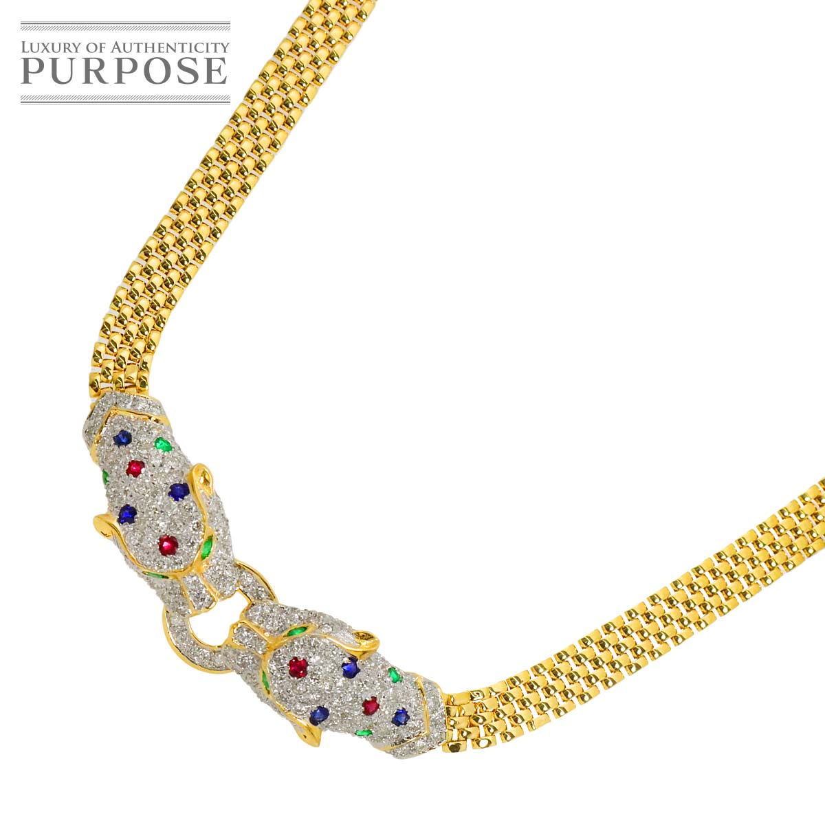 ダイヤ 1.85ct マルチストーン ネックレス 40cm K18 YG イエローゴールド 750 Diamond Necklace 90321194