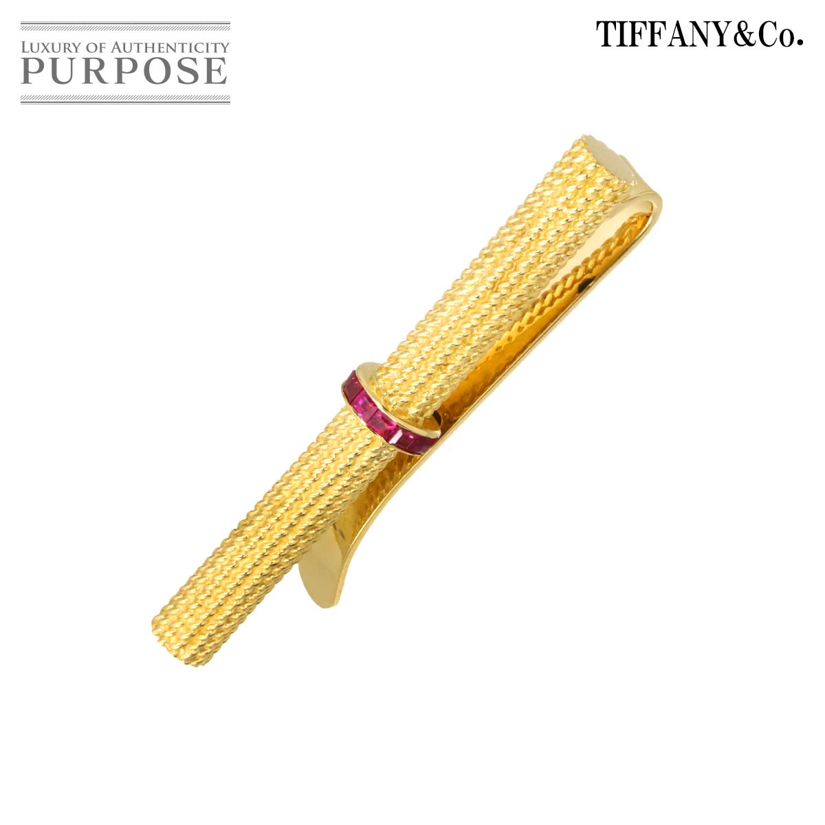 TIFFANY&CO. タイピン ルビー K18 YG イエローゴールド 750 タイバー Tie Bar ティファニー 90318450