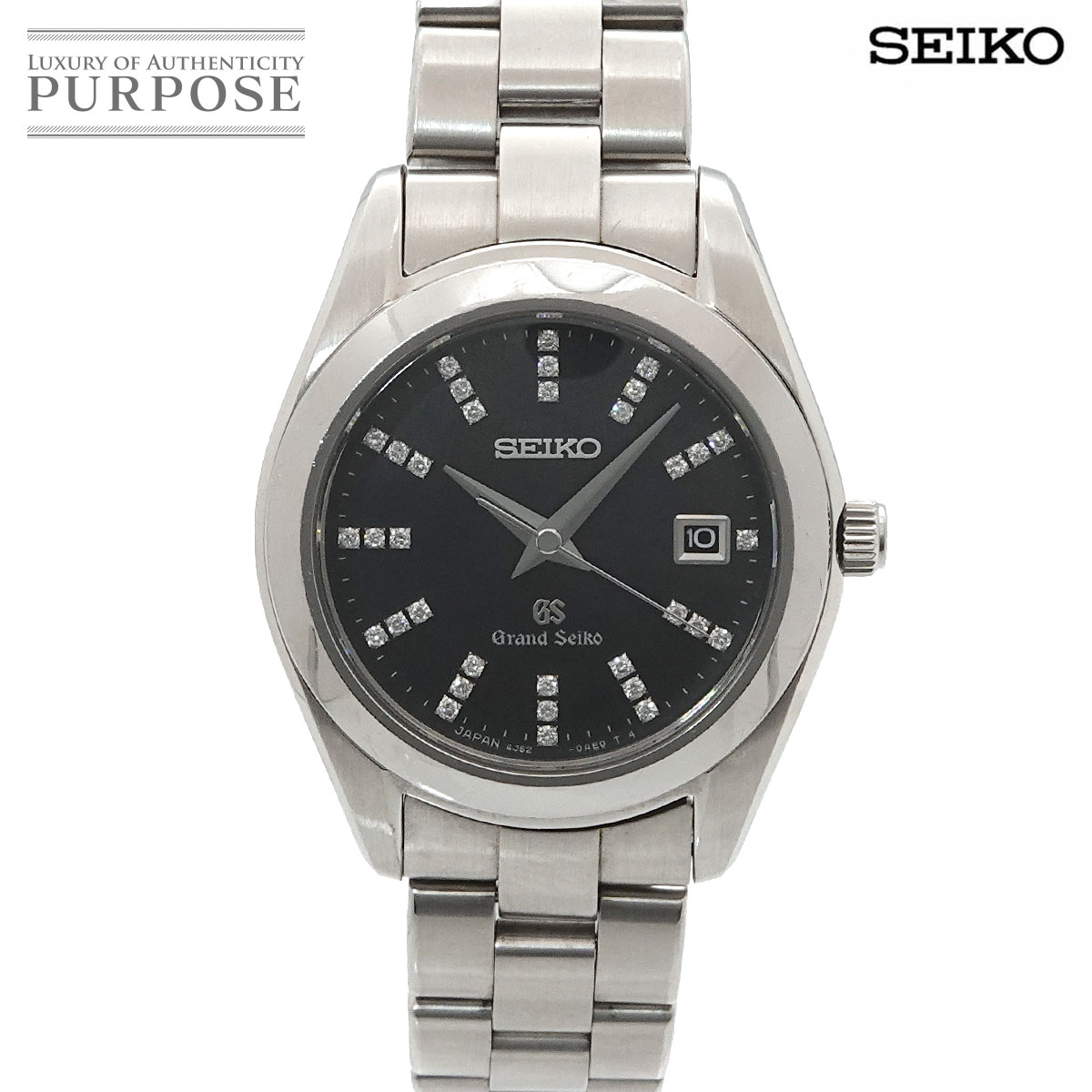 SEIKO グランドセイコー STGF071 レディース 腕時計 34P ダイヤ デイト 4J52 0AB0 ブラックシェル クォーツ ウォッチ GRAND SEIKO セイコー 90323235