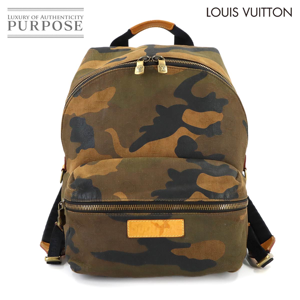LOUIS VUITTON シュプリーム アポロ バックパック リュックサック キャンバス カモフラージュ グリーン M44200 Apollo Backpack ルイ ヴィトン 90315960