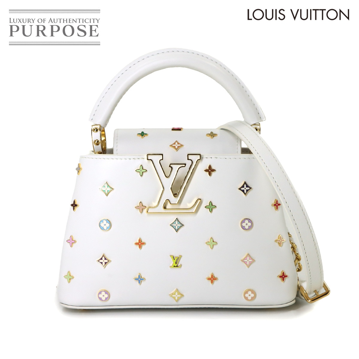 LOUIS VUITTON LVxTM カプシーヌ MINI 2way ハンド ショルダー バッグ レザー ホワイト M14165 RFID Capucines MINI ルイ ヴィトン 90321672