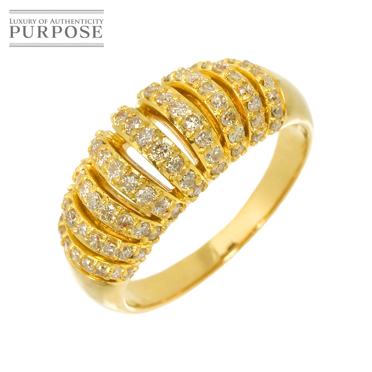 リング 16号 ダイヤ 0.76ct K18 YG イエローゴールド 750 指輪 Diamond Ring 90319264
