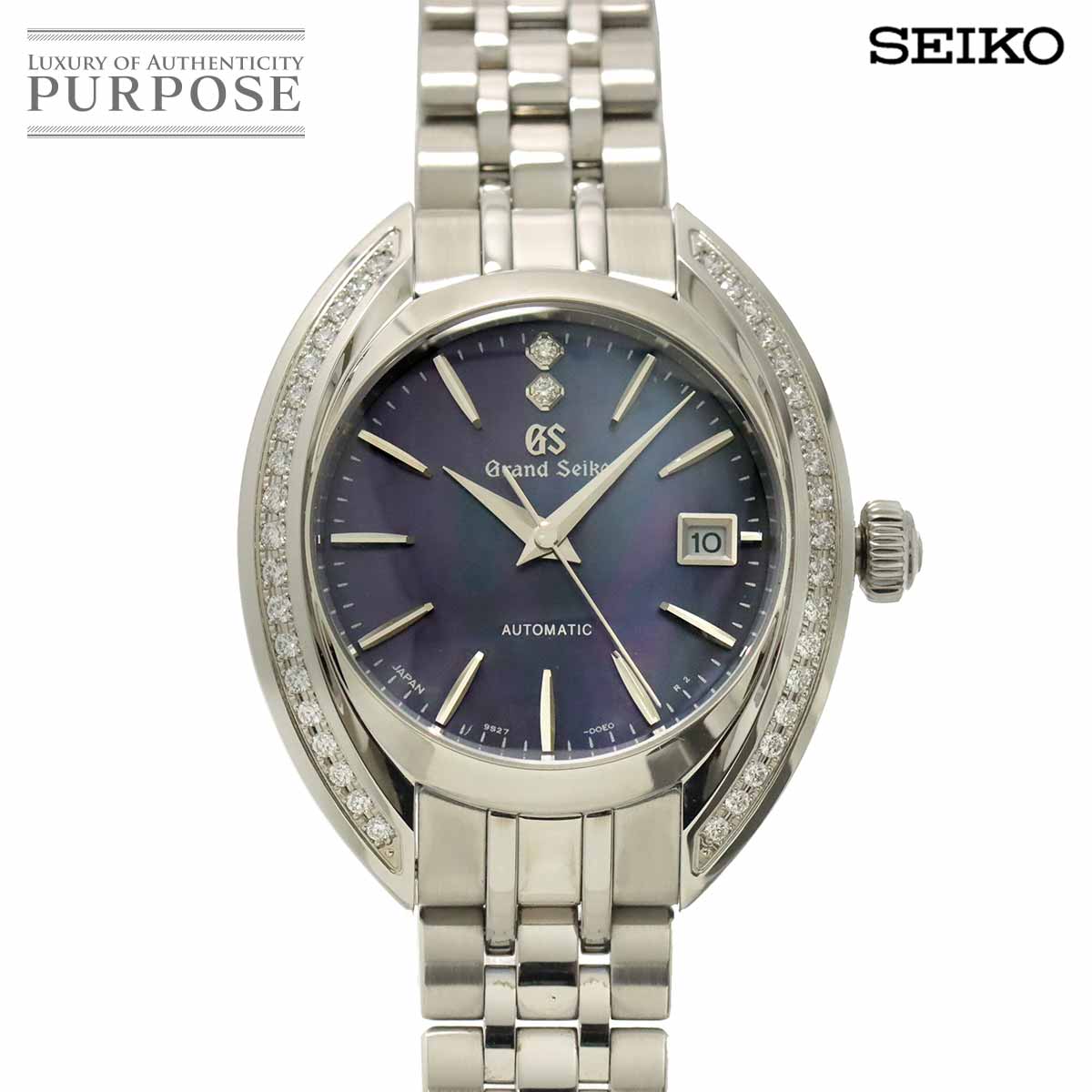 GRAND SEIKO エレガンスコレクション STGK013 ベゼルダイヤ レディース 腕時計 2P ダイヤ デイト 9S27 00C0 ブルーシェル オートマ 自動巻き ウォッチ Elegance Collection グランドセイコー 90323602