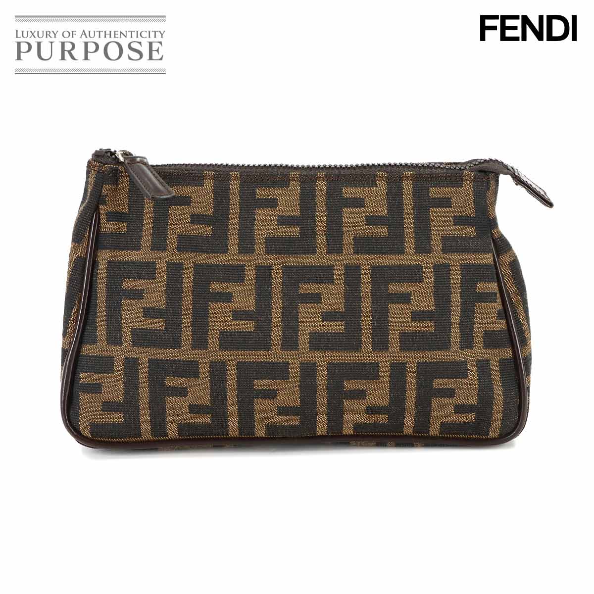 FENDI ズッカ マンマバゲット ショルダー バッグ キャンバス レザー