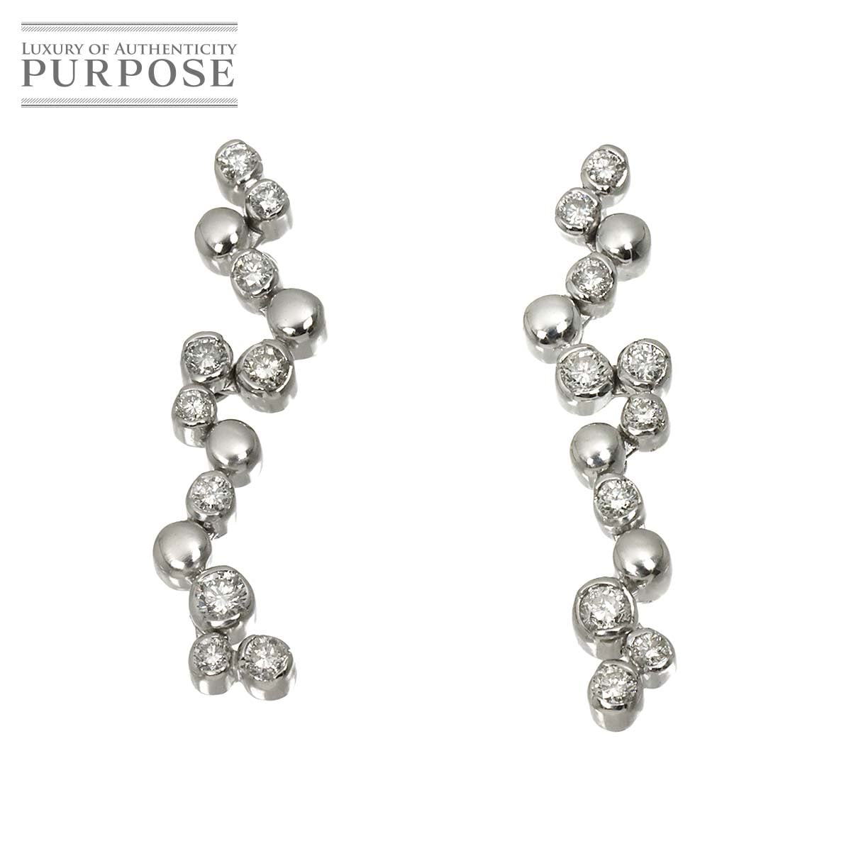 ダイヤ 0.30ct/0.30ct ピアス K18 WG ホワイトゴールド 750 Diamond Earrings Pierced 90319260