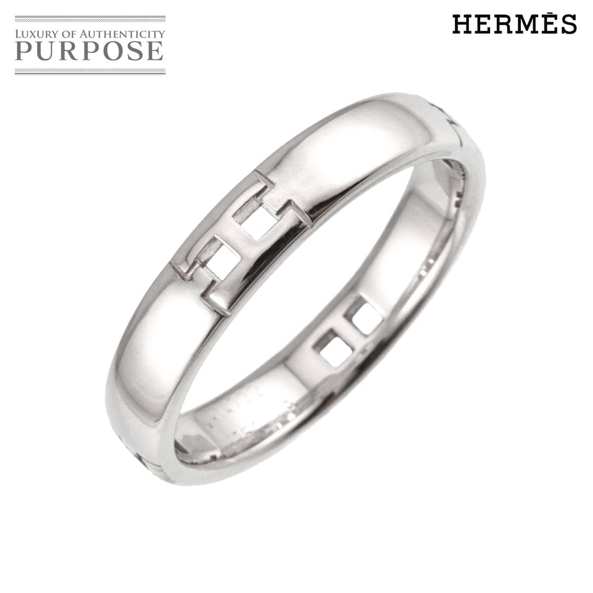 HERMES エヴァー ヘラクレス #49 リング K18 WG ホワイトゴールド 750 指輪 Hercules Ring エルメス 90319454