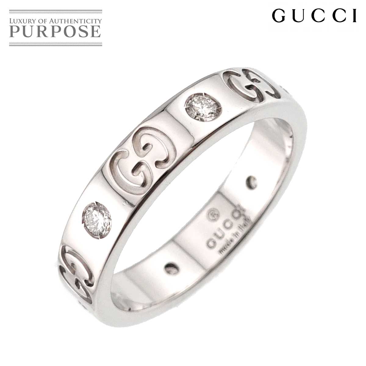 GUCCI アイコン #11 リング ダイヤ K18 WG ホワイトゴールド 750 指輪 ICON Ring グッチ 90319840