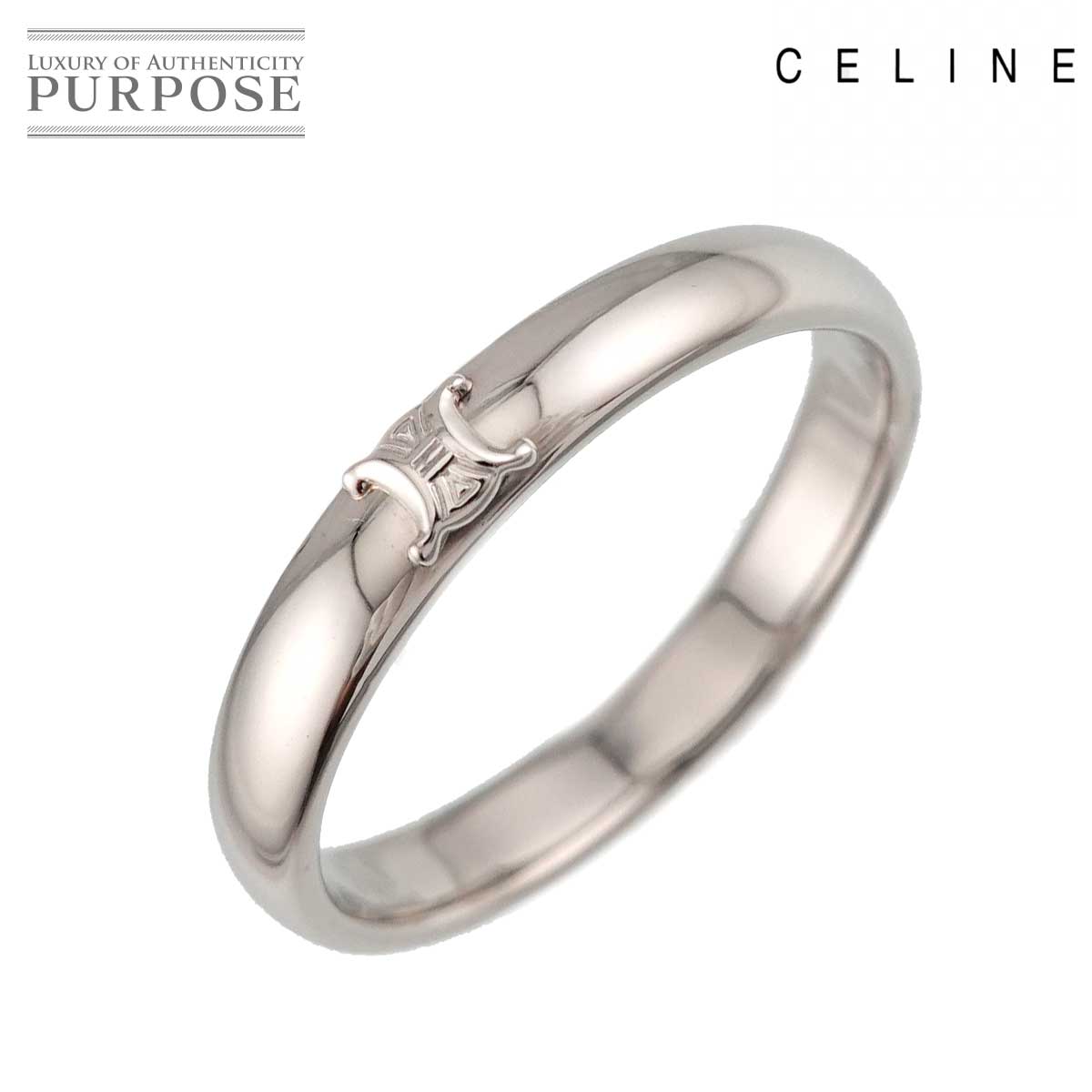 CELINE トリオンフ 18号 リング Pt プラチナ 指輪 マカダム  Ring セリーヌ 90320915
