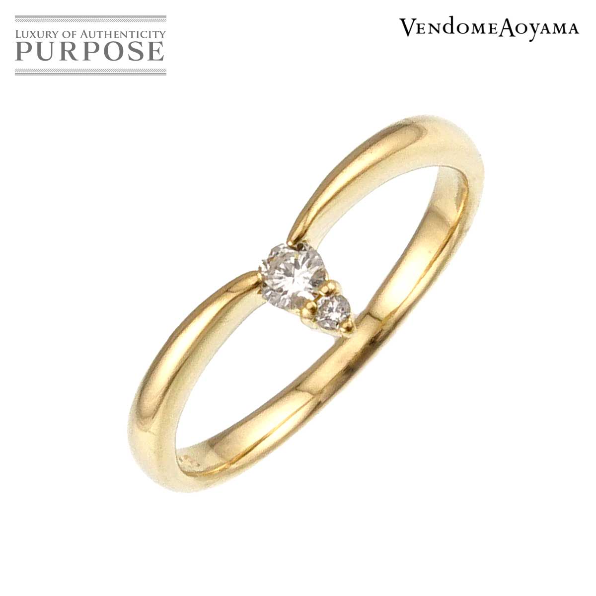 Vendome Aoyama 10号 リング ダイヤ K18 YG イエローゴールド 750 指輪 Diamond Ring ヴァンドーム 青山 90321498