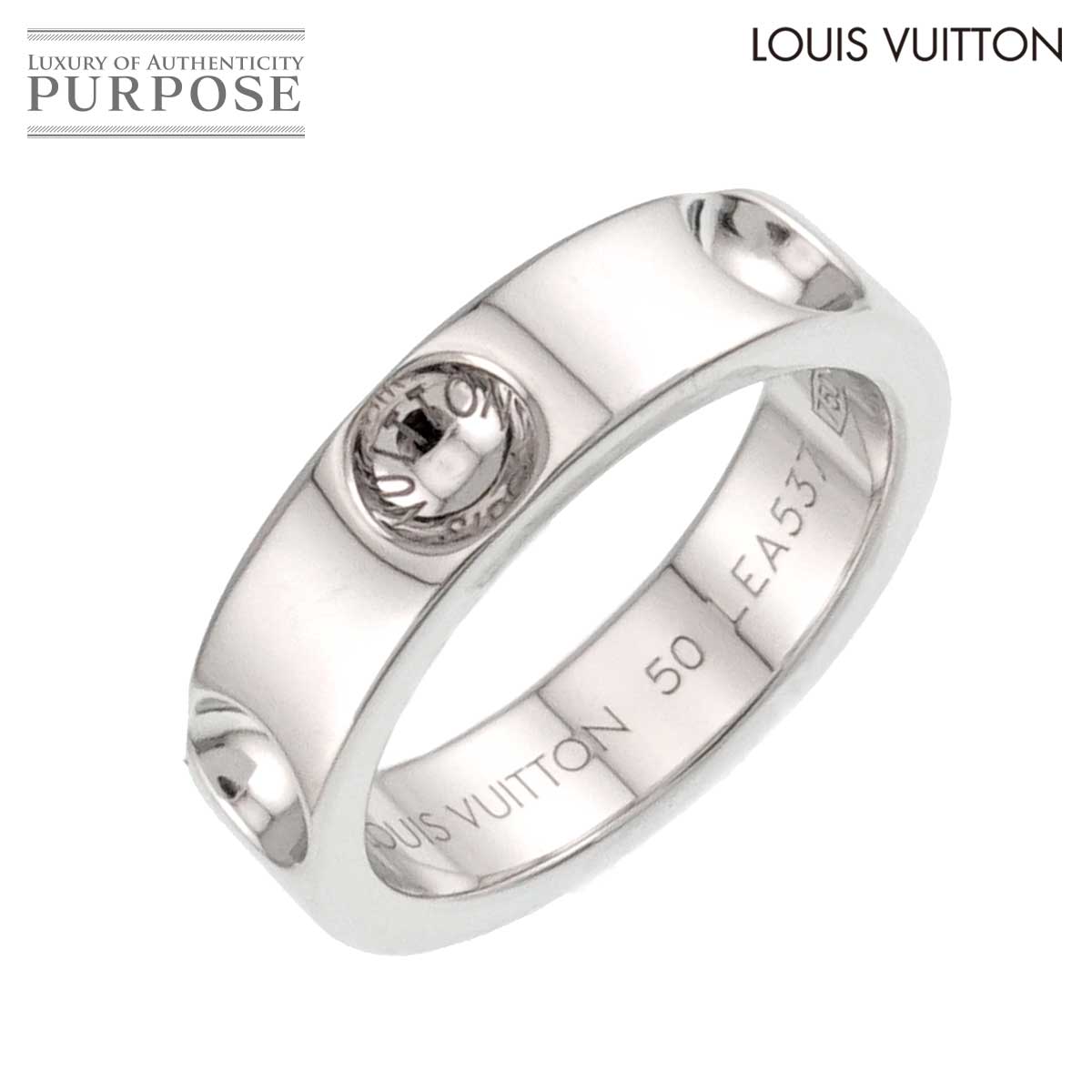 LOUIS VUITTON プティット バーグ アンプラント #50 リング K18 WG ホワイトゴールド 750 指輪 Petit Bague Empreinte Ring ルイ ヴィトン 90321536