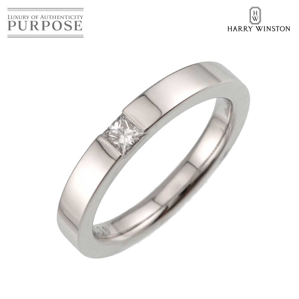 HARRY WINSTON プリンセスカット 8.5号 リング ダイヤ Pt プラチナ 指輪 Diamond Ring ハリーウィンストン 90321596