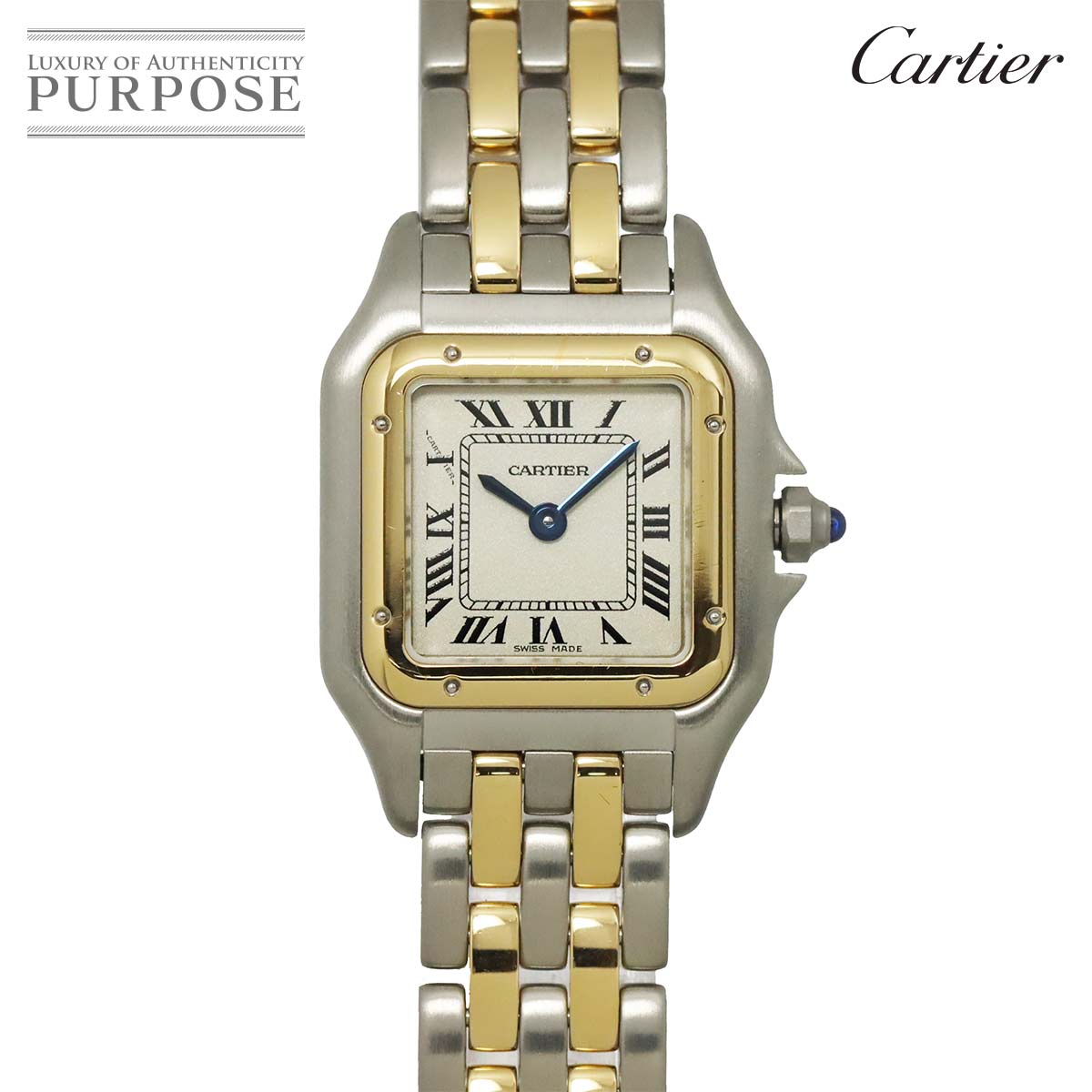 Cartier パンテール SM 2ロウ 84083242 コンビ レディース 腕時計 アイボリー YG イエローゴールド クォーツ Panthere カルティエ 90317086