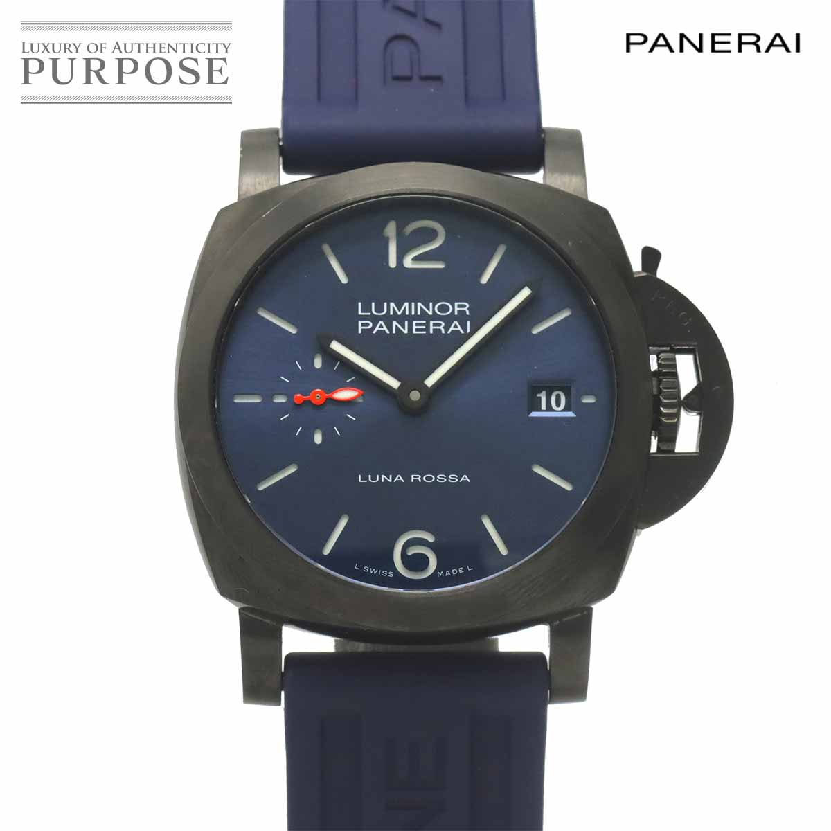 PANERAI ルミノール クアランタ スティール ルナ・ロッサ PAM01408 メンズ 腕時計 ブルー 自動巻き ウォッチ Luminor パネライ 90321472