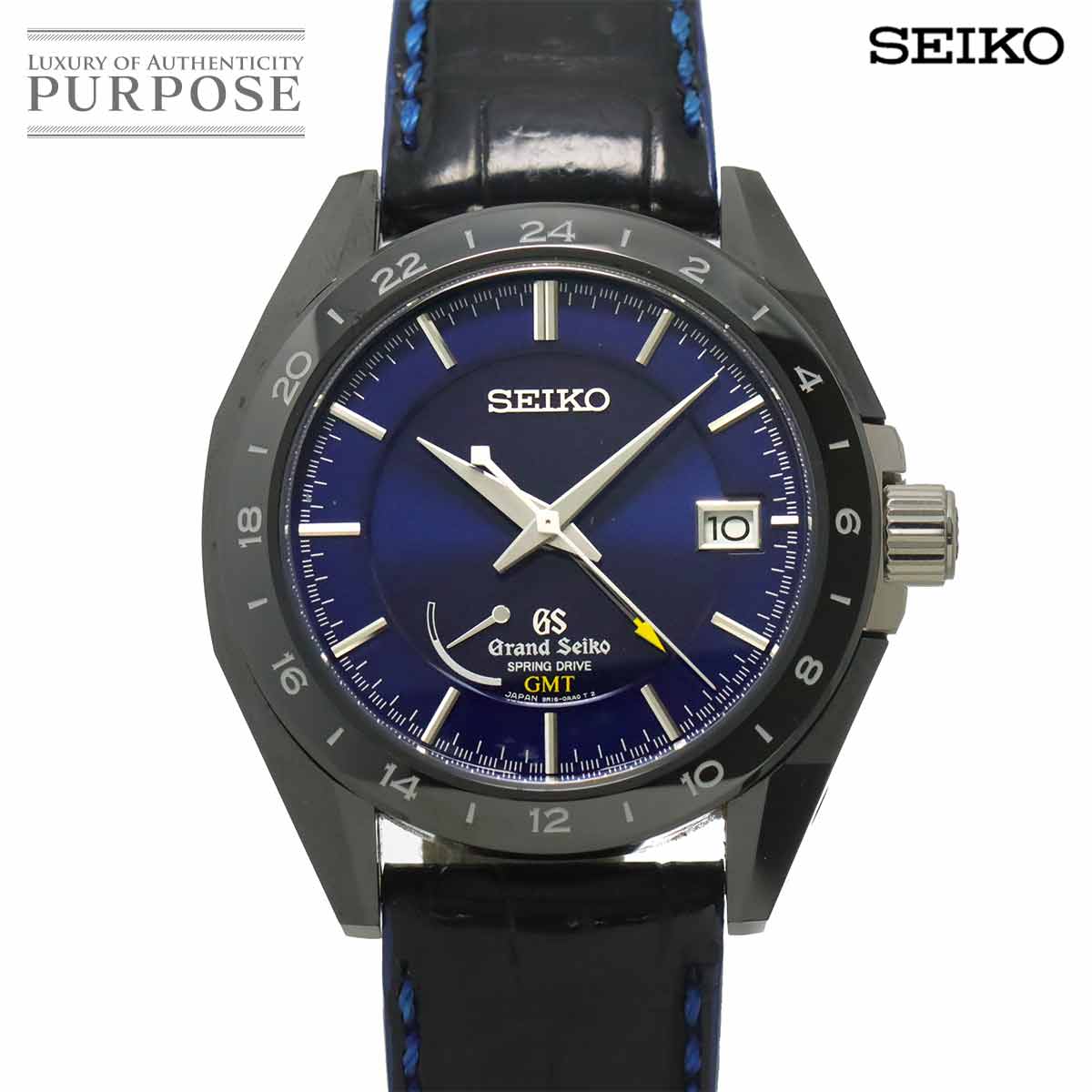 SEIKO グランド セイコー スプリングドライブ SBGE039 9R16-0AB0 限定500本 メンズ 腕時計 GMT デイト ブルー オートマ 自動巻き ウォッチ Spring Drive セイコー 90323732