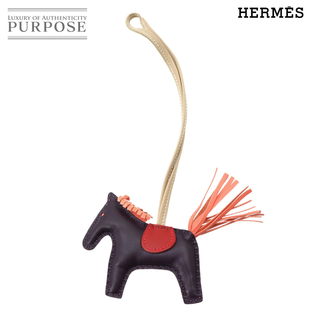 HERMES ロデオ PM バッグ チャーム アニョーミロ レザン フラミンゴ ルージュヴィフ アルジル A刻印 Rodeo PM エルメス 90317223