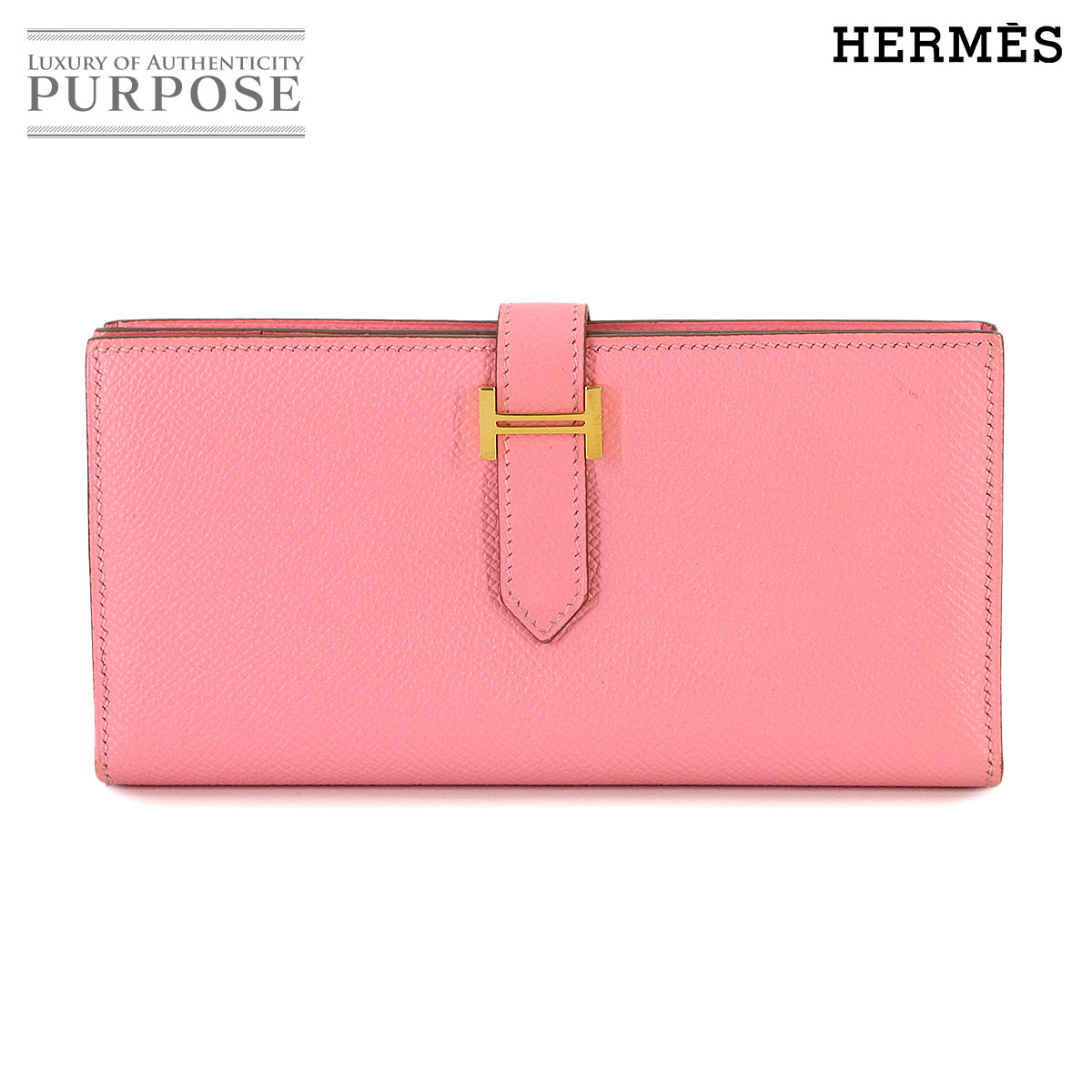 HERMES ベアンスフレ 二つ折り 長財布 エプソン ジョーヌアンブル D