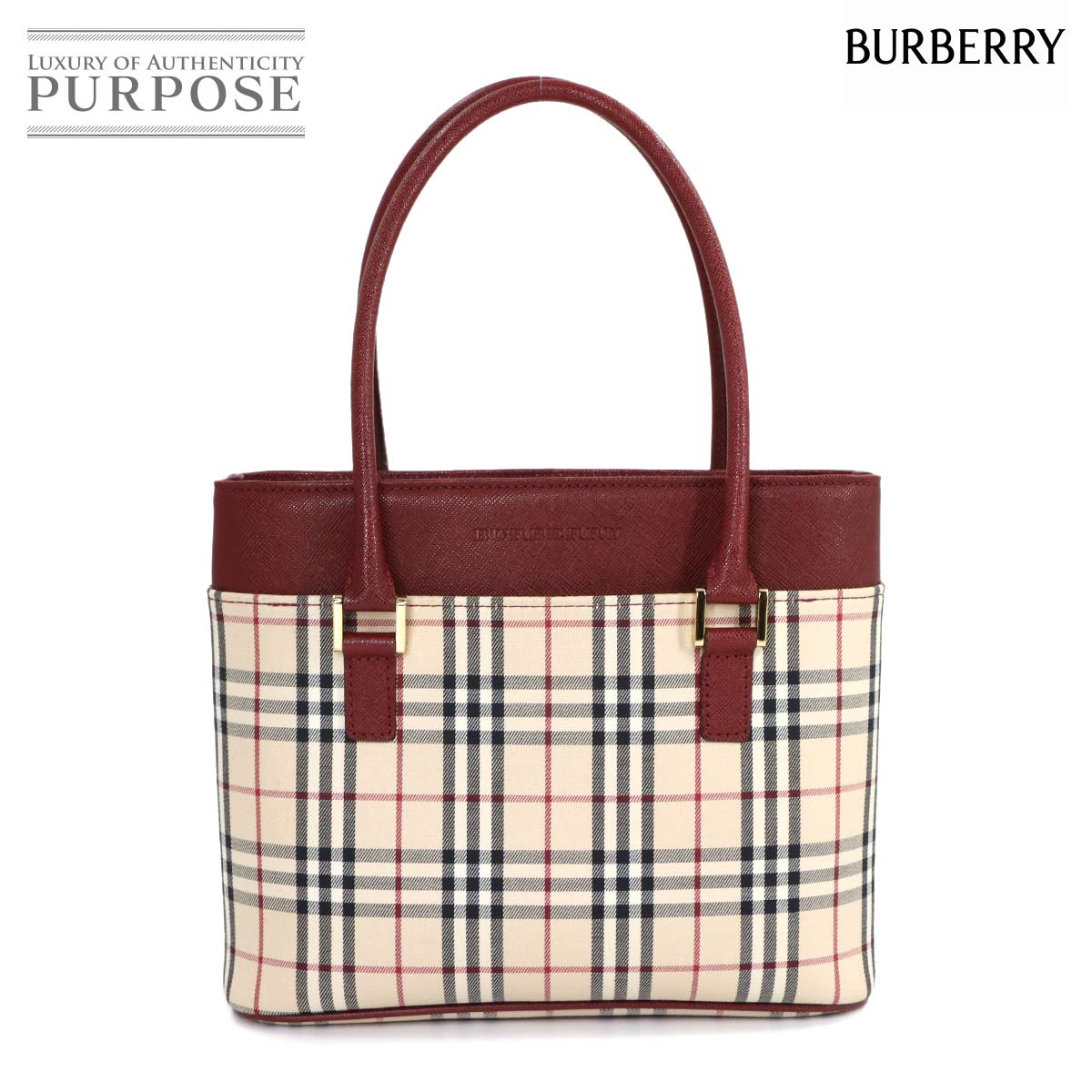 BURBERRY ノバチェック ショルダー バッグ キャンバス レザー ベージュ