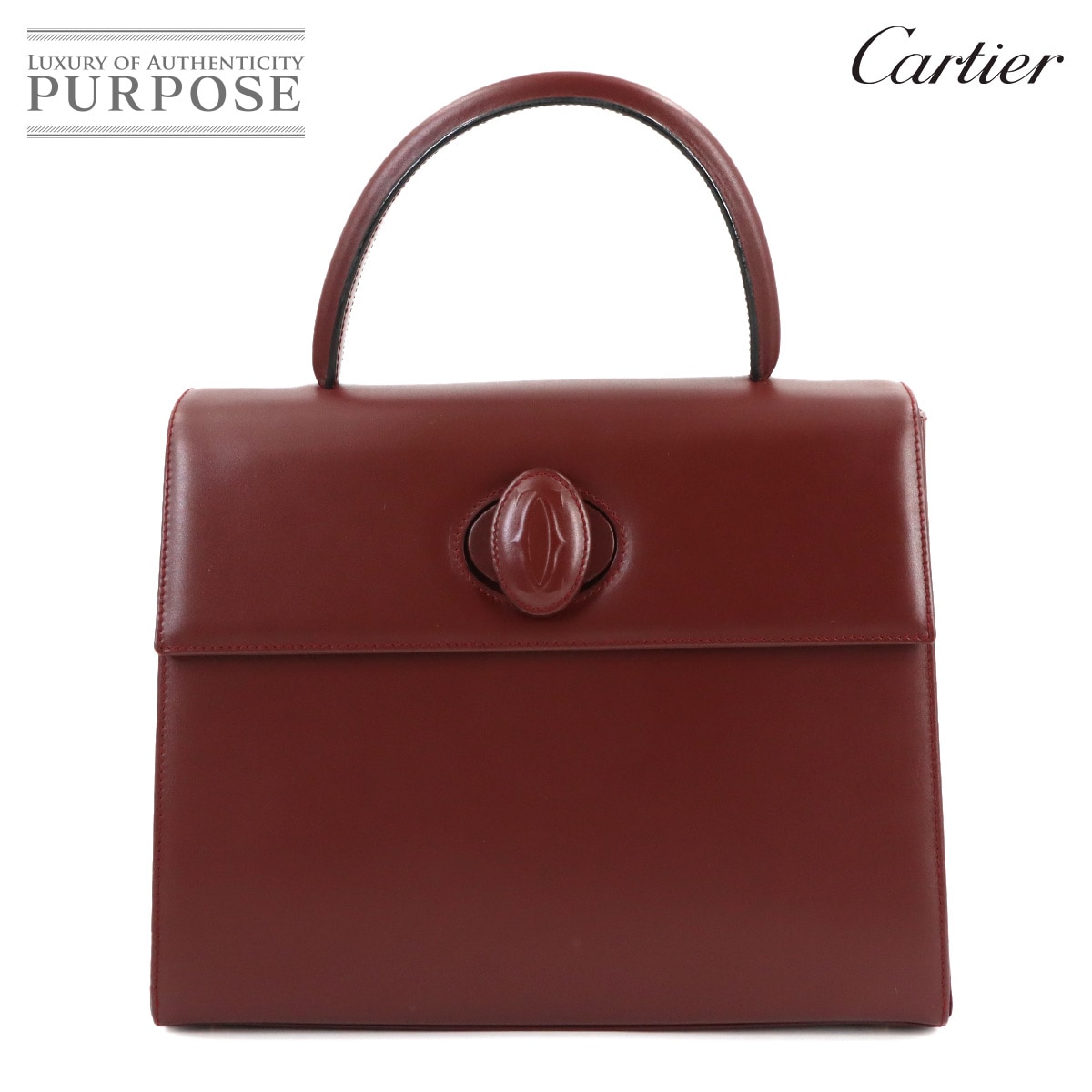 カルティエ Cartier マストライン ショルダー バッグ レザー ボルドー ゴールド 金具 Must Line Shoulder Bag 90316138 Cartier（カルティエ） 美品 マストライン ショルダー バッグ レザー