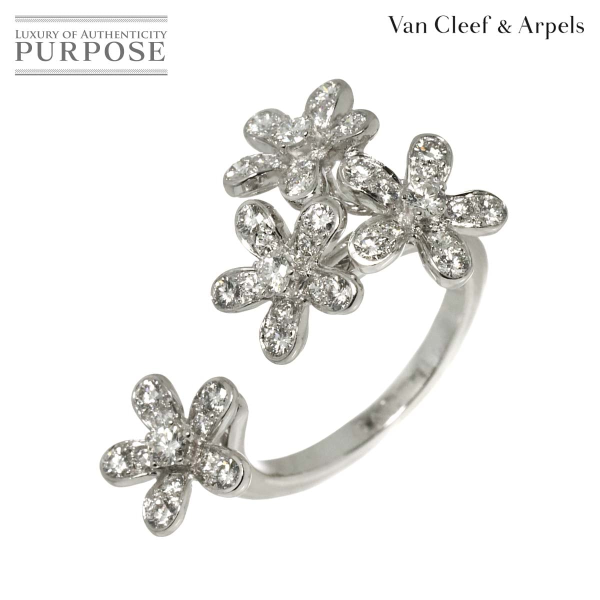 Van Cleef & Arpels ソクラテス アントレ レ ドア #51 リング ダイヤ K18 WG 750 Socrate Ring ヴァンクリーフ & アーペル 90313600