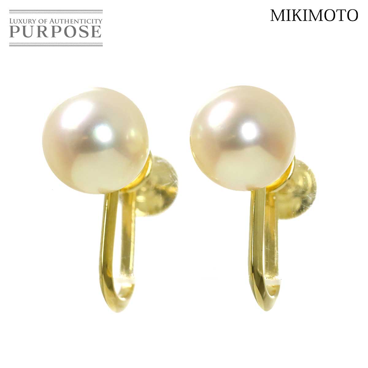 MIKIMOTO アコヤ真珠 7.9-7.7mm イヤリング K14 イエローゴールド 585 パール Earrings ミキモト 90318439