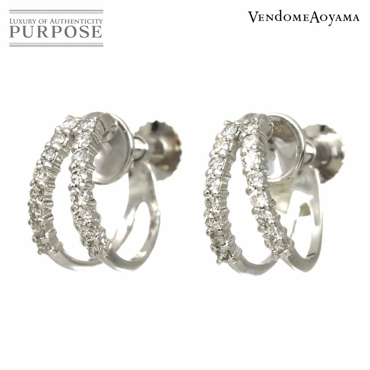 Vendome Aoyama ダイヤ 0.10ct/0.10ct イヤリング K18 WG ホワイトゴールド 750 Earrings ヴァンドーム青山 90318471