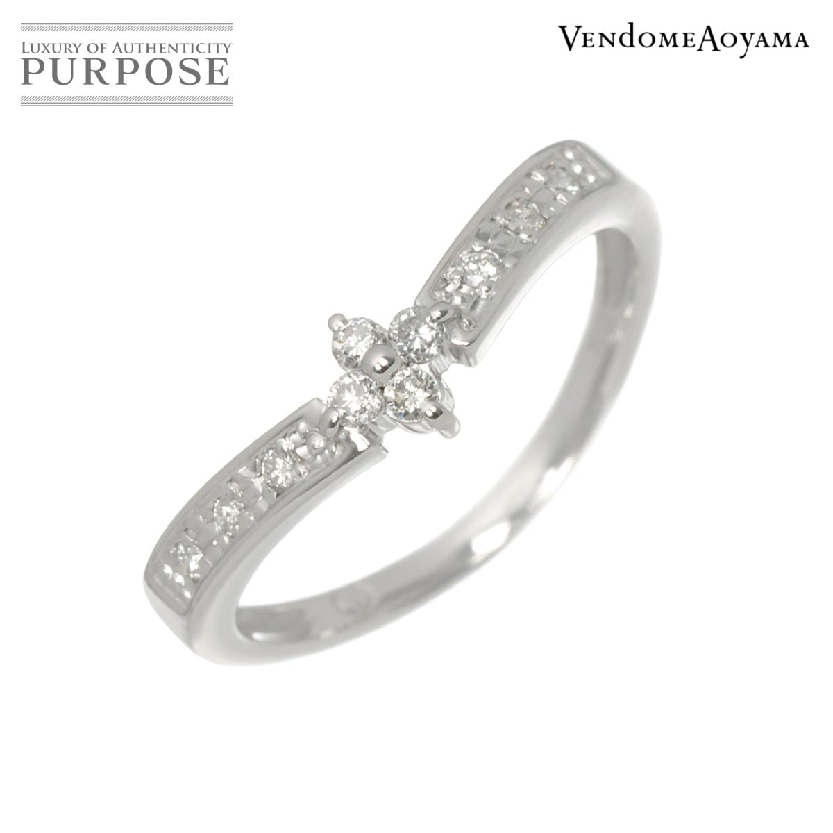 Vendome Aoyama 7.5号 リング ダイヤ K18 WG ホワイトゴールド 750 指輪 Diamond Ring ヴァンドーム青山 90318980