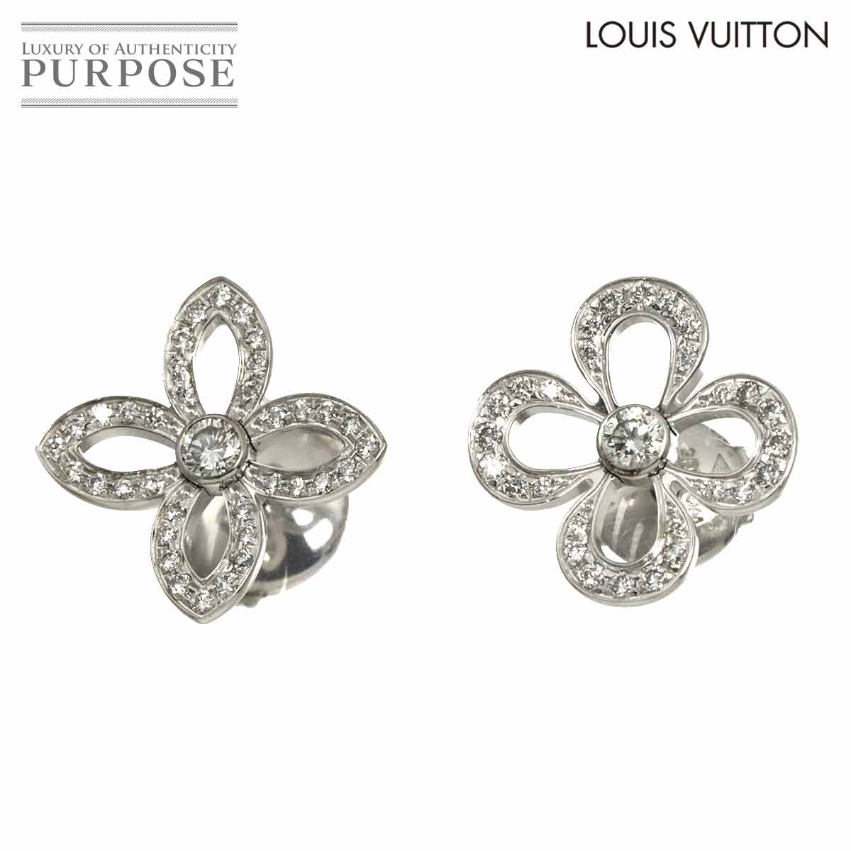 LOUIS VUITTON ピュス クラッカント ダイヤ ピアス K18 WG ホワイトゴールド 750 Earrings Pierced ルイ ヴィトン 90319187