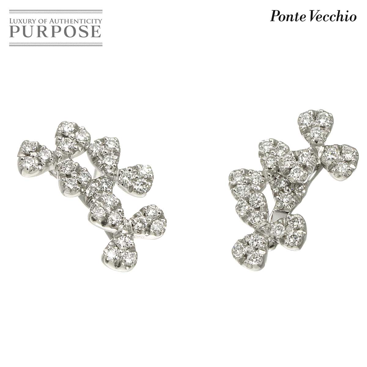 Ponte Vecchio ダイヤ 1.10ct イヤリング K18 YG イエローゴールド 750