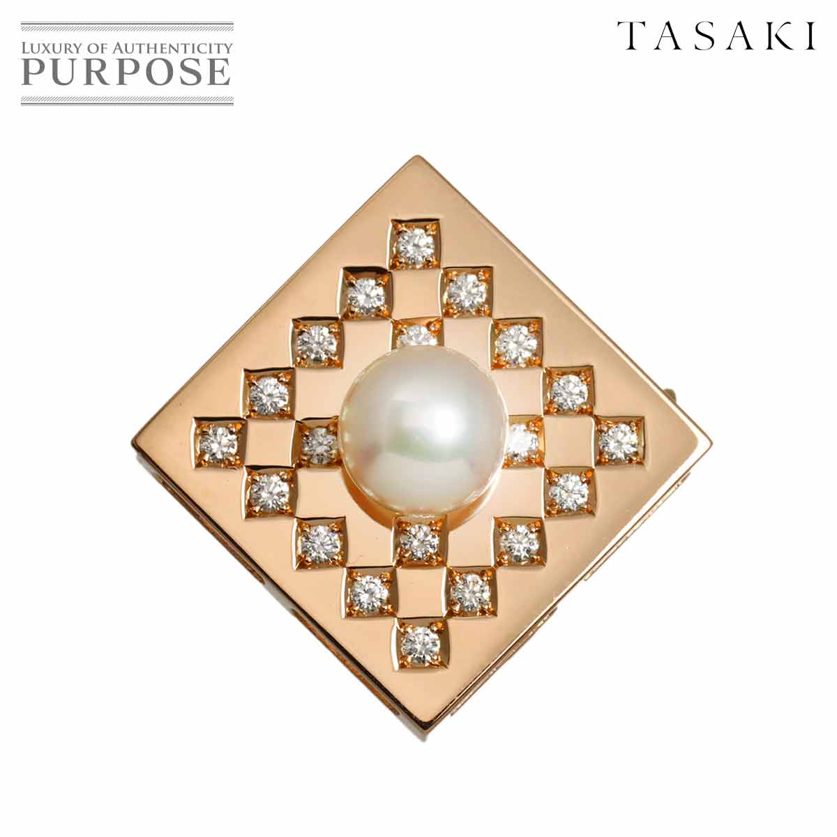 TASAKI アコヤ真珠 7.5mm ダイヤ 0.33ct ブローチ 兼 ペンダント トップ K18 PG ピンクゴールド 750 パール 田崎真珠 Brooch Pendant Top タサキ 90319439