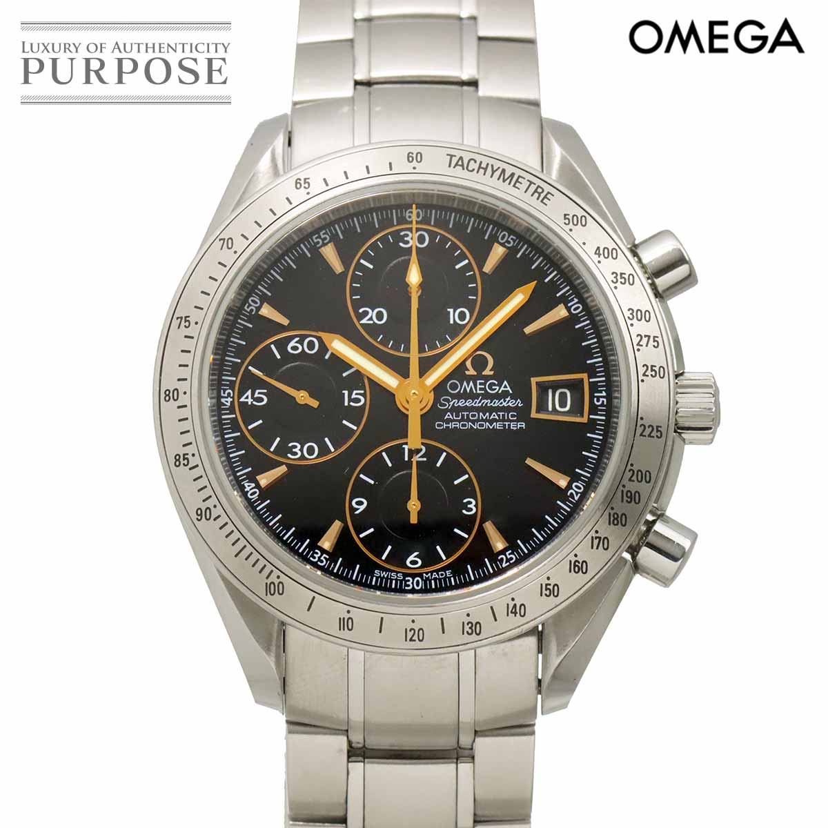 OMEGA スピードマスター デイト 3211 50 日本限定 クロノグラフ メンズ 腕時計 ブラック オートマ 自動巻き ウォッチ Speedmaster オメガ 90323308