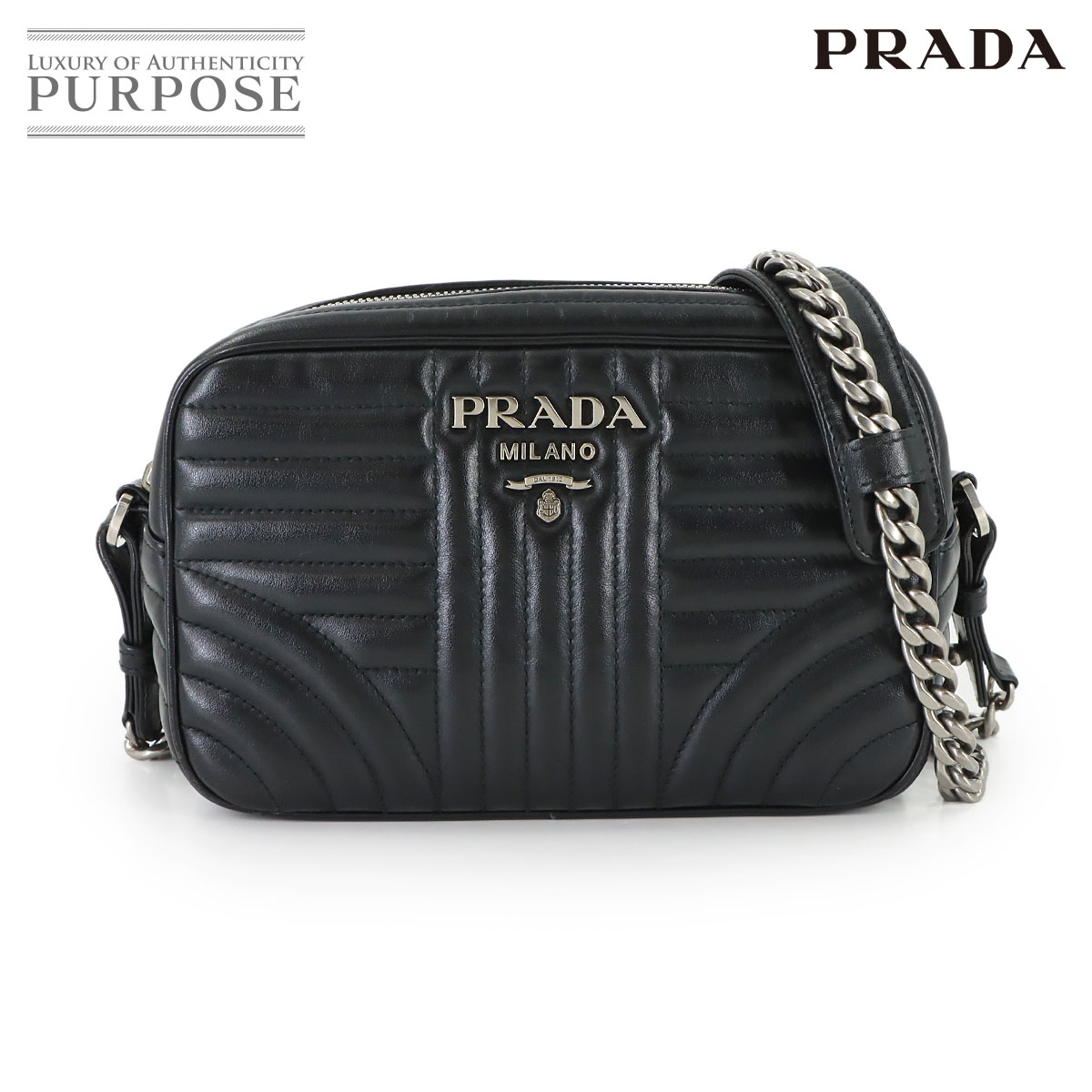 PRADA キルティング ショルダー バッグ ナイロン ブラック Shoulder