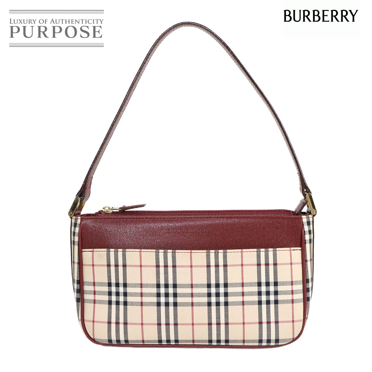 新品同様 バーバリー BURBERRY ノバチェック ショルダー バッグ キャンバス レザー ベージュ ブラック Shoulder Bag 90318042 BURBERRY - 新品同様 バーバリー BURBERRY ノバチェック ショルダー
