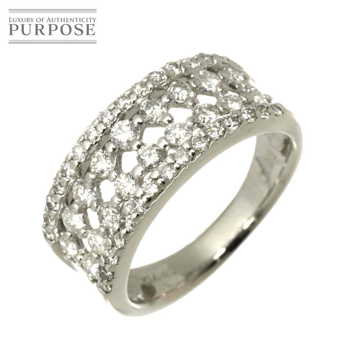 リング 11.5号 ダイヤ 0.93ct K14 WG ホワイトゴールド 585 指輪 Diamond Ring 90318116