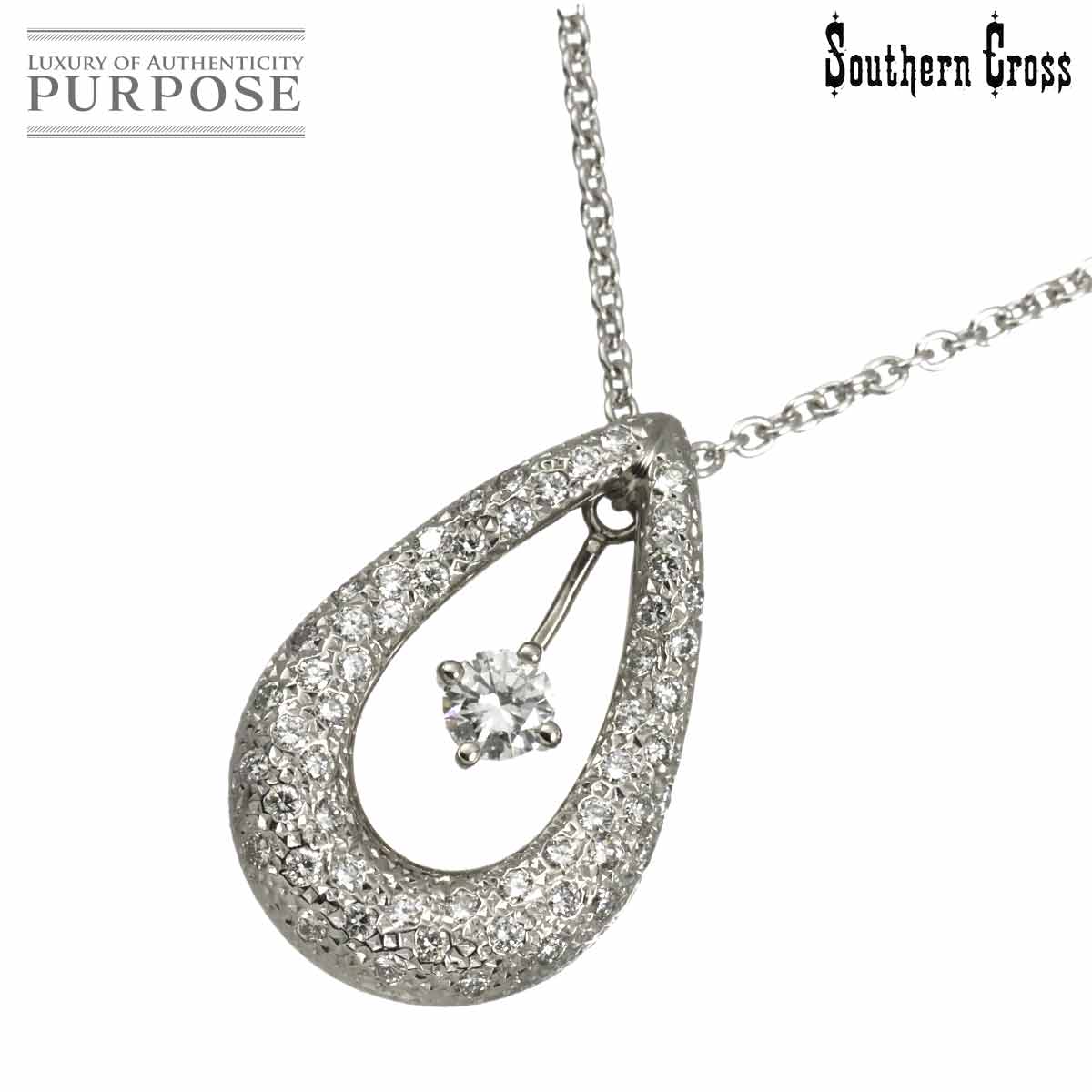 Southern Cross ダイヤ 0.55ct/0.225ct ネックレス 42cm Pt プラチナ Diamond Necklace【鑑別書付き】サザンクロス 90318946
