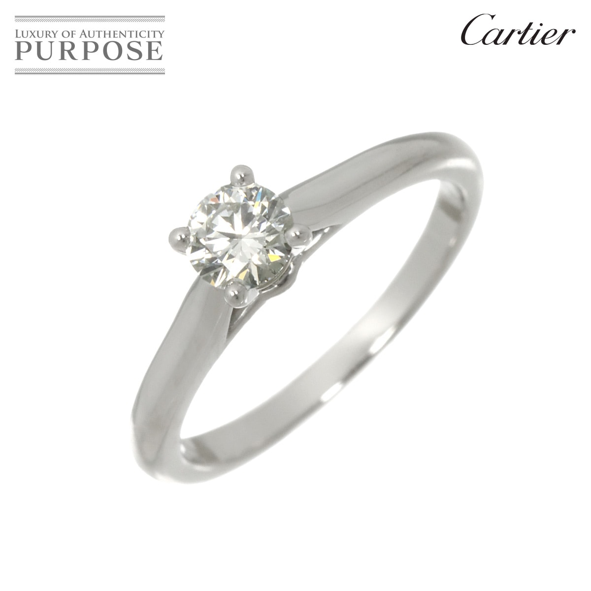 Cartier ソリテール ダイヤ 0.30ct F/IF/EX #48 リング Pt プラチナ 指輪 Solitaire Ring【証明書・鑑定書付き】カルティエ 90319437