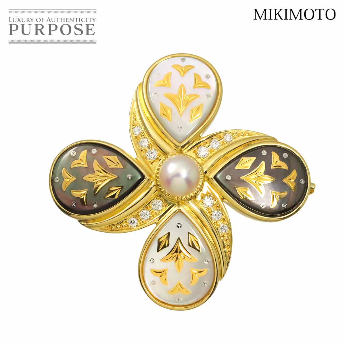 MIKIMOTO アコヤ真珠 7.1mm イヤリング K18 WG ホワイトゴールド 750