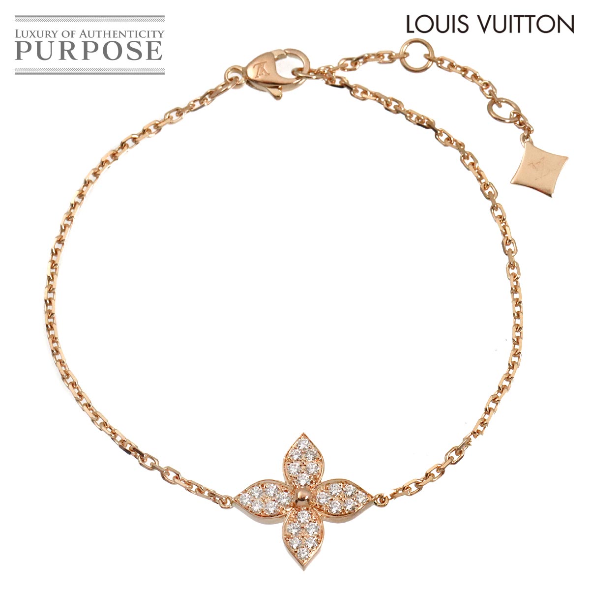 LOUIS VUITTON スター ブロッサム ダイヤ ブレスレット 17cm K18 PG ピンクゴールド 750 Bracelet ルイ ヴィトン 90319796