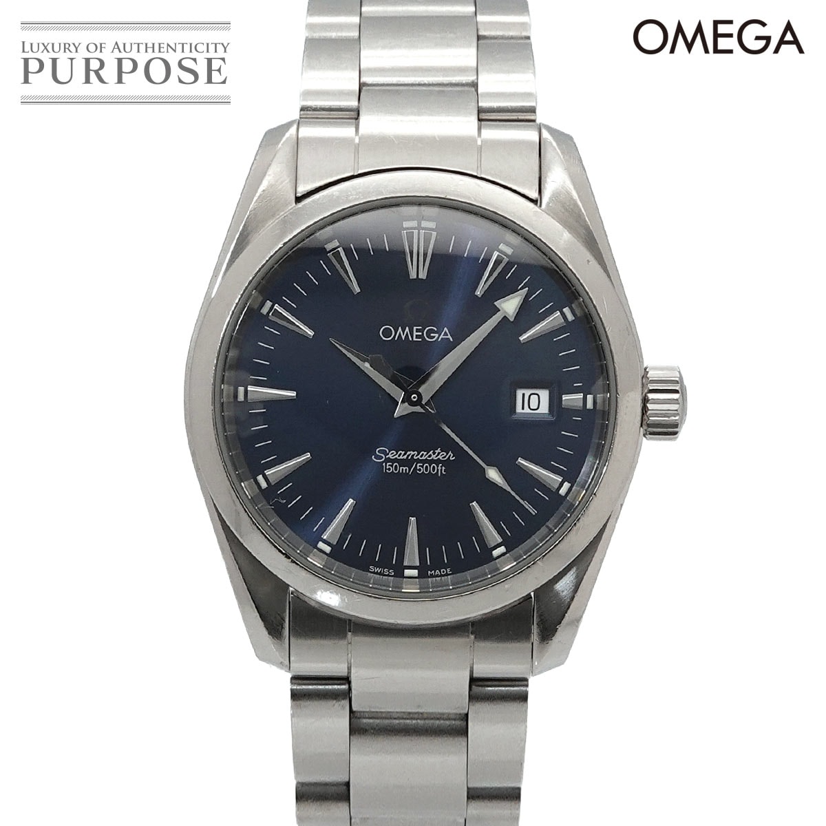 OMEGA シーマスター アクアテラ 2517 80 メンズ 腕時計 デイト ブルー クォーツ ウォッチ オメガ 90323051