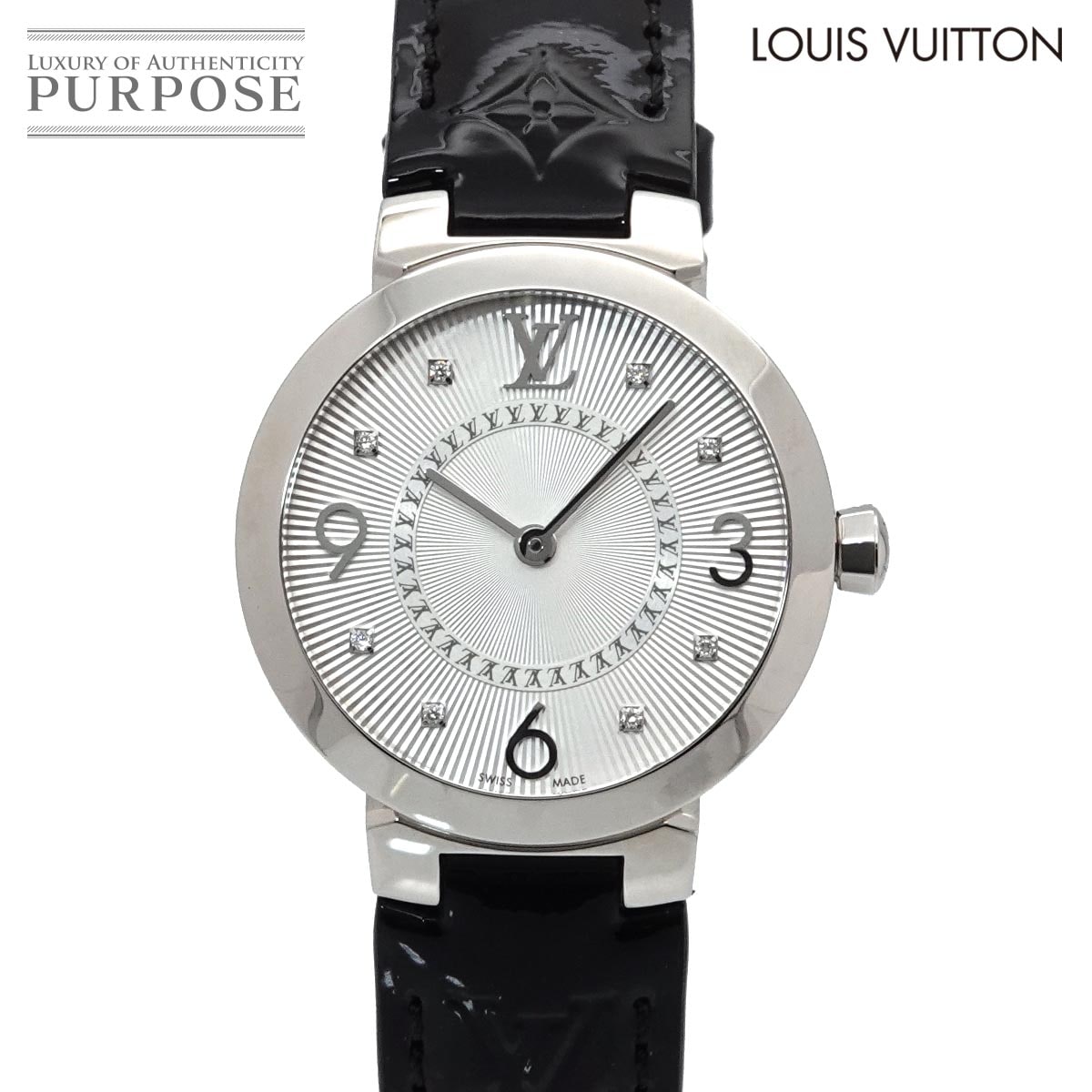 ルイ ヴィトン LOUIS VUITTON タンブール ニューウェーブ MM QA092 レディース 腕時計 シルバー クォーツ ウォッチ Tambour 90307620 LOUIS VUITTON - ルイ ヴィトン LOUIS VUITTON タンブール ニュー