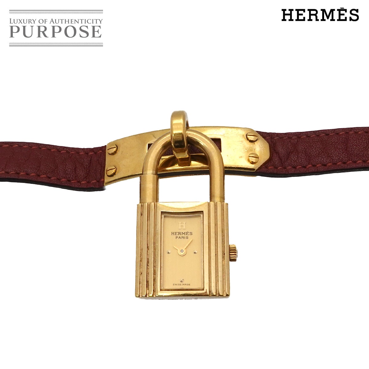 エルメス HERMES ケリーウォッチ ヴィンテージ レディース 腕時計 ゴールド ブラウン クォーツ ウォッチ カデナ Kelly Watch VLP 90261881 HERMES ケリーウォッチ ヴィンテージ レディース 腕時計 ゴールド
