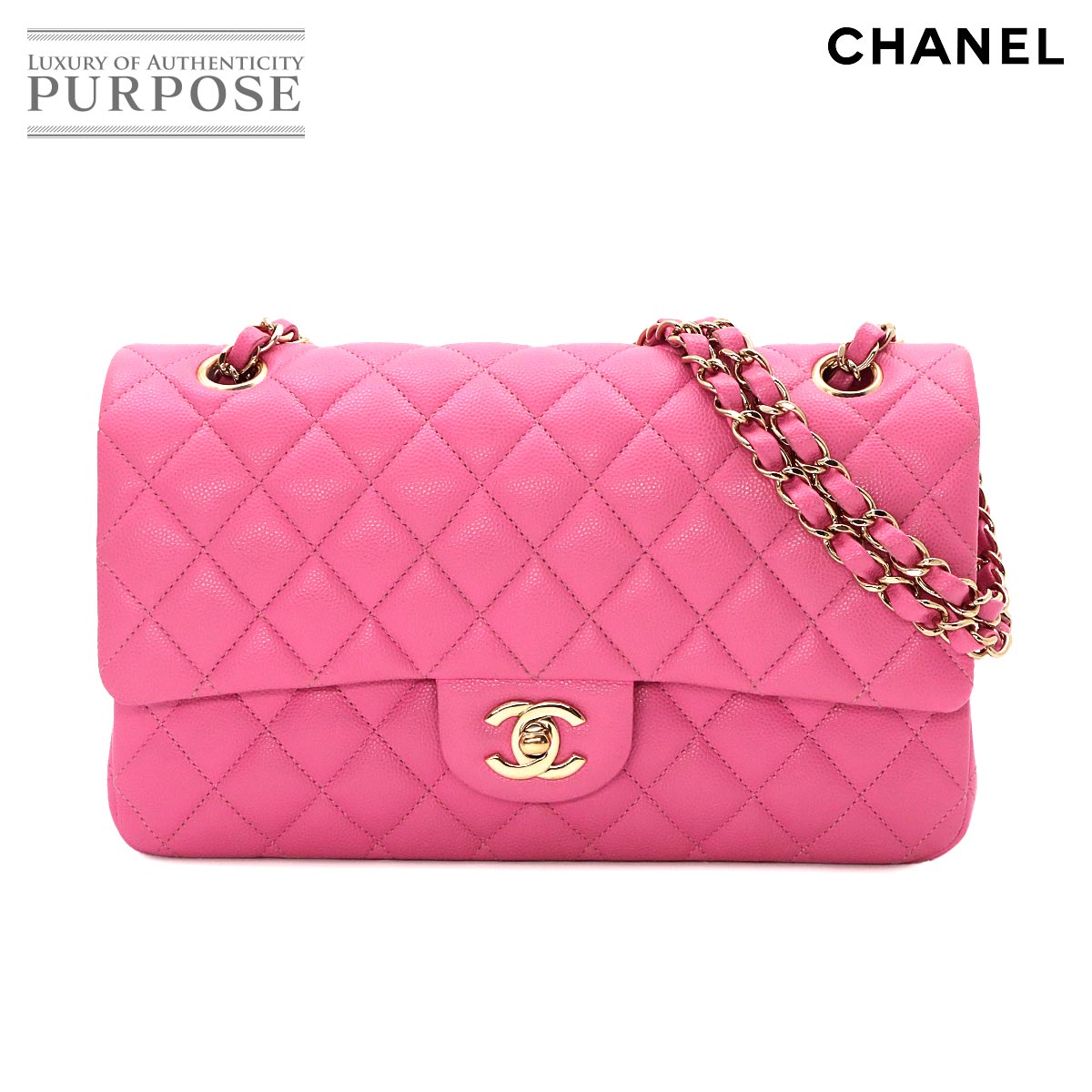 CHANEL マトラッセ 25 チェーン ショルダー バッグ キャビアスキン